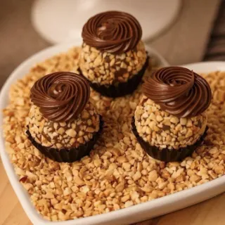 Brigadeiro con remolino de avellana